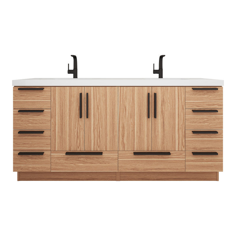 Carla 72" Freestanding Bathroom Vanity with Reinforced Acrylic Integrated Sink Top