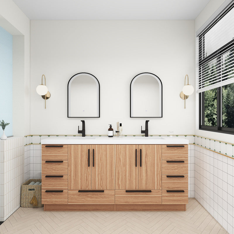 Carla 72" Freestanding Bathroom Vanity with Reinforced Acrylic Integrated Sink Top