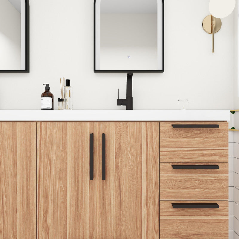 Carla 72" Freestanding Bathroom Vanity with Reinforced Acrylic Integrated Sink Top