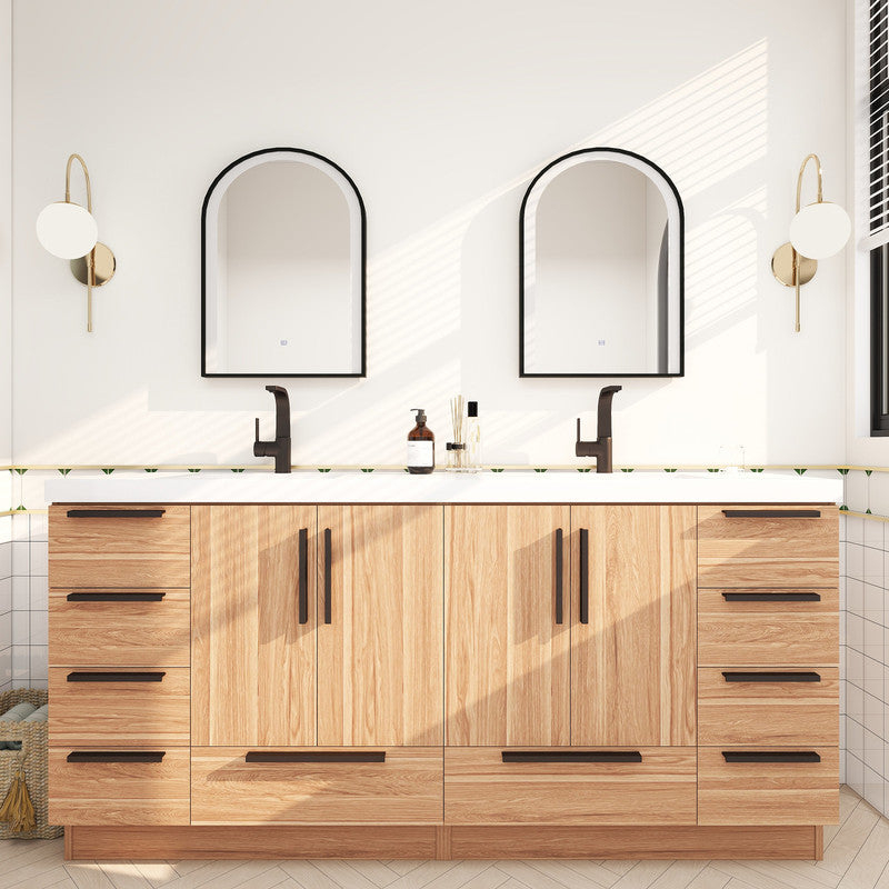 Carla 72" Freestanding Bathroom Vanity with Reinforced Acrylic Integrated Sink Top