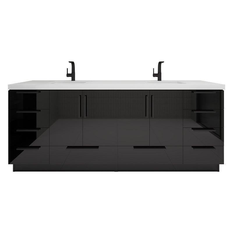 Carla 84" Freestanding Bathroom Vanity with Reinforced Acrylic Integrated Sink Top