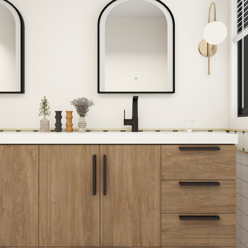 Carla 84" Freestanding Bathroom Vanity with Reinforced Acrylic Integrated Sink Top