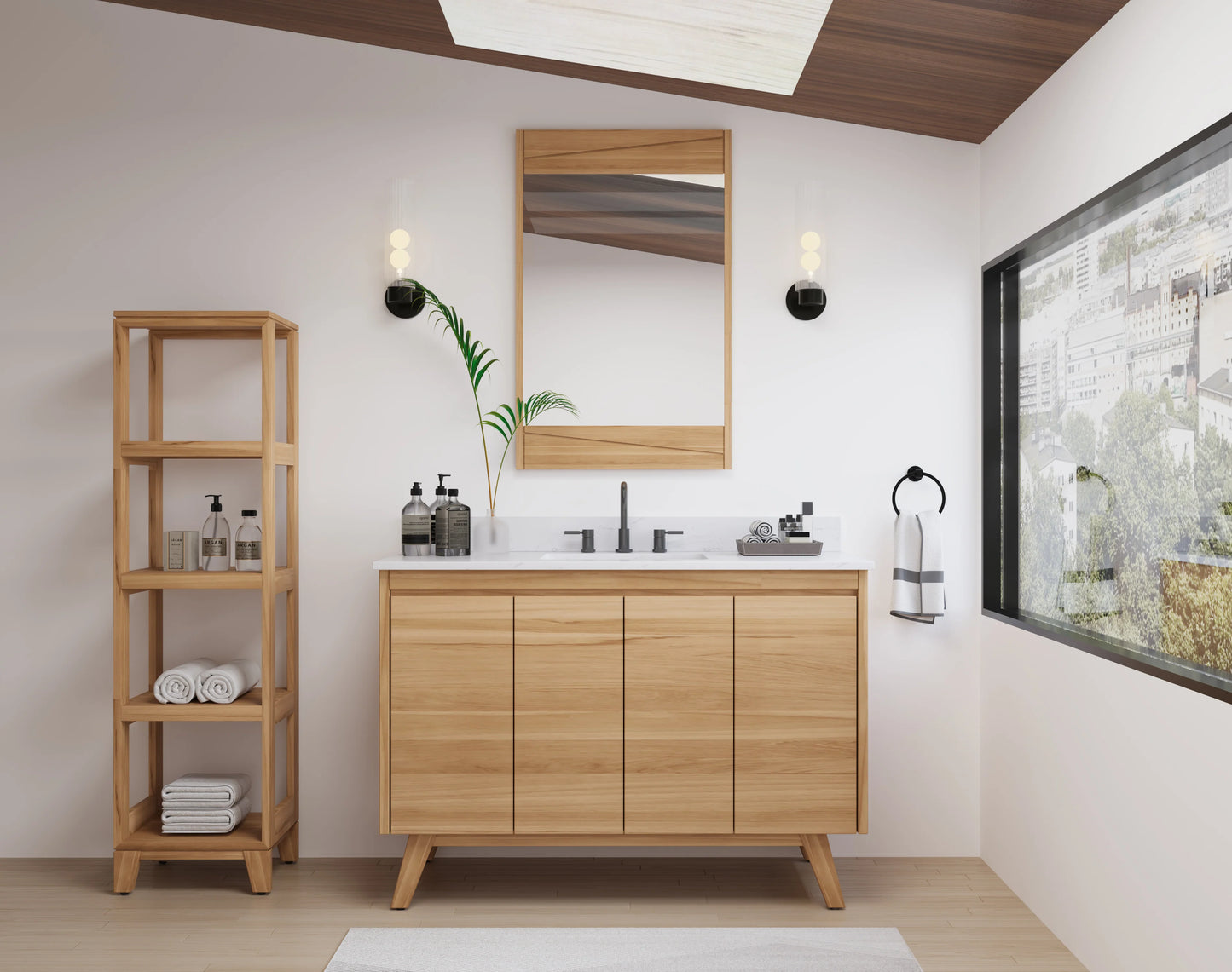 Coventry 48" Freestanding Bathroom Vanity with Stone Top and Vitreous China Undermount Sink