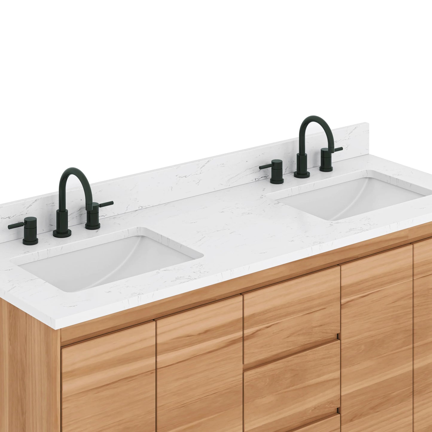 Coventry 60" Freestanding Bathroom Vanity with Stone Top and Vitreous China Undermount Sinks