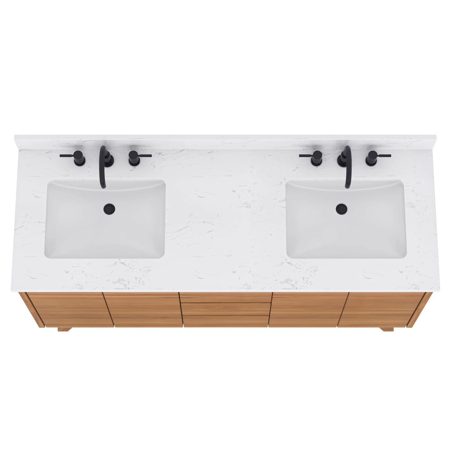 Coventry 60" Freestanding Bathroom Vanity with Stone Top and Vitreous China Undermount Sinks