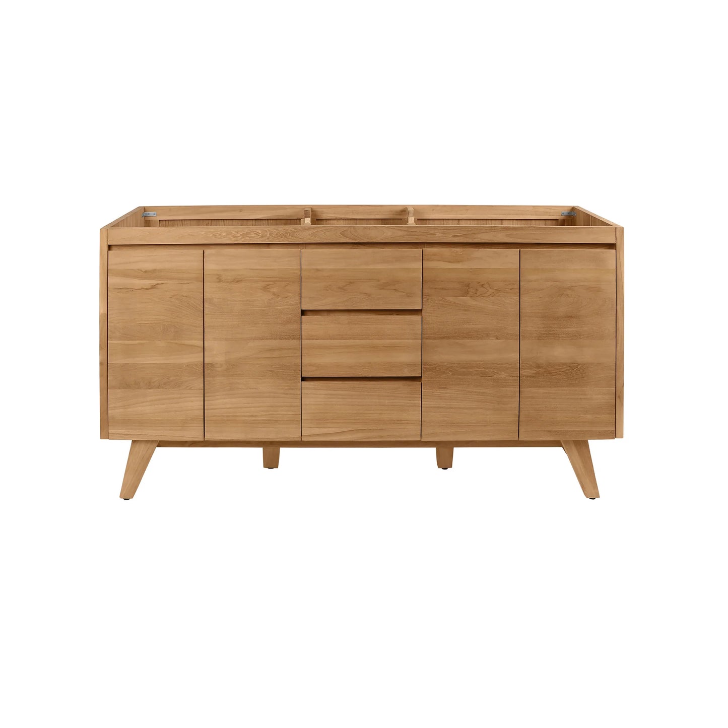 Coventry 60" Freestanding Bathroom Vanity with Stone Top and Vitreous China Undermount Sinks