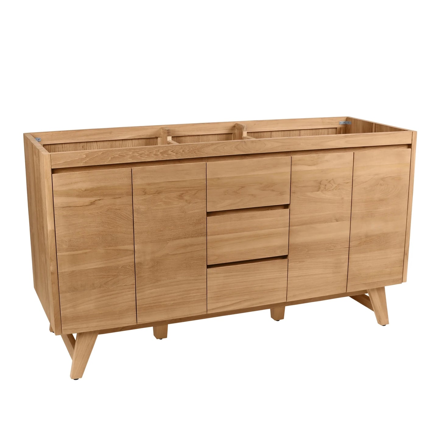 Coventry 60" Freestanding Bathroom Vanity with Stone Top and Vitreous China Undermount Sinks