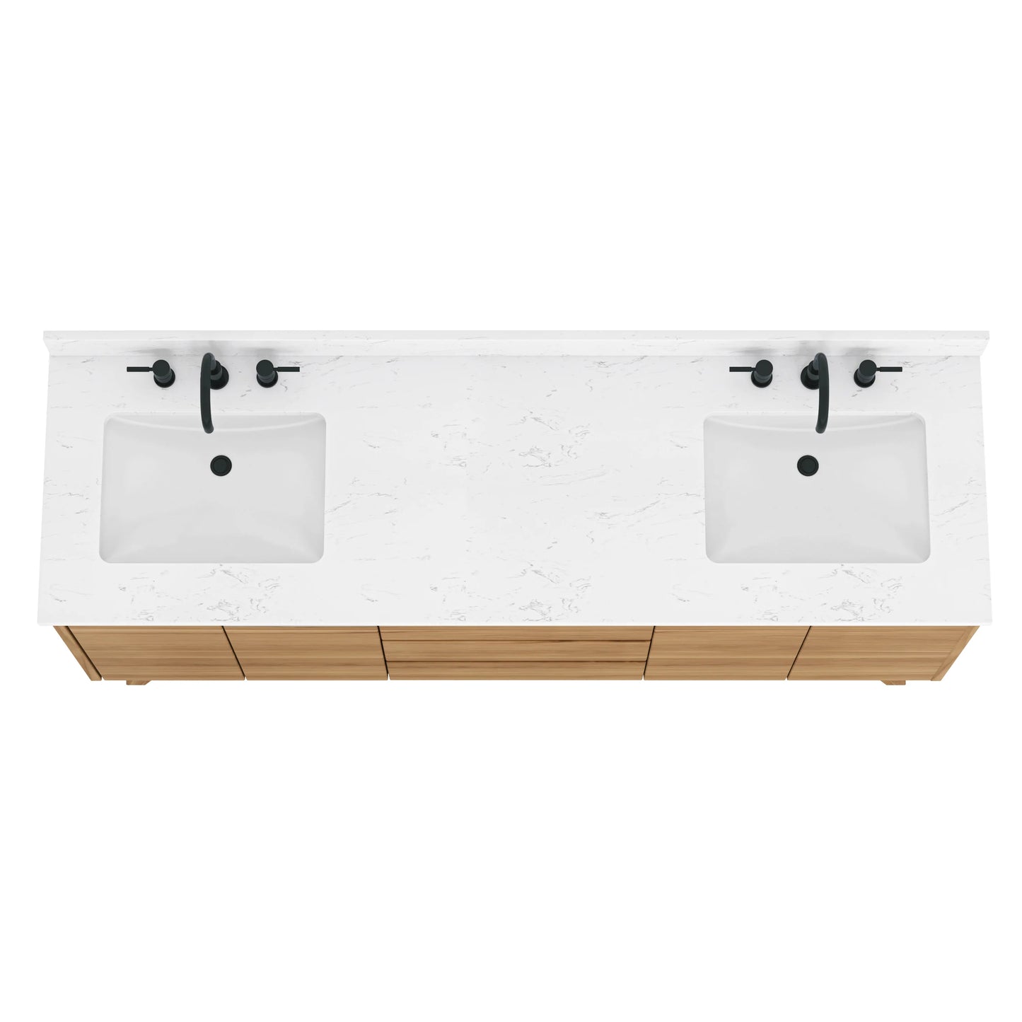 Coventry 72" Freestanding Bathroom Vanity with Stone Top and Vitreous China Undermount Sinks
