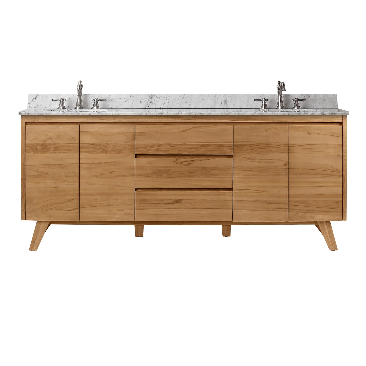 Coventry 72" Freestanding Bathroom Vanity with Stone Top and Vitreous China Undermount Sinks