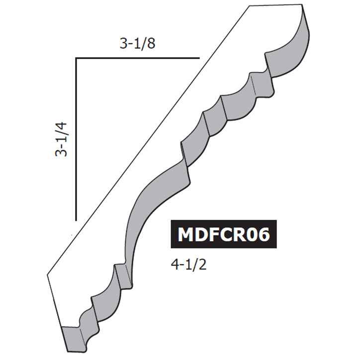 4-1/2" MDF Georgian Crown