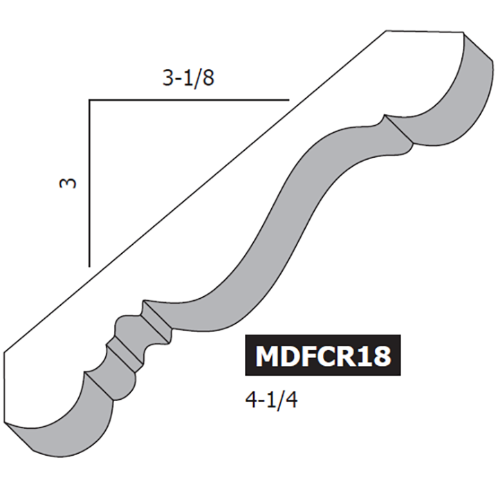 4-1/4" MDF Charleson Crown
