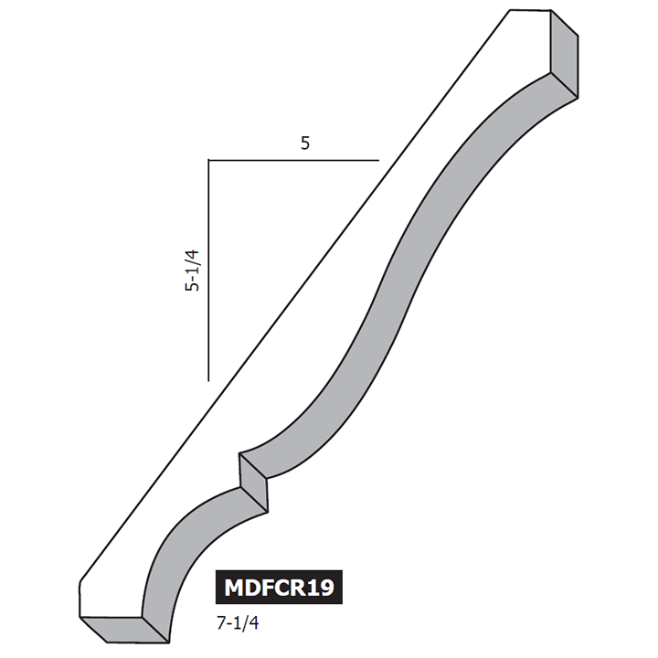 7-1/4" MDF Colonial Crown