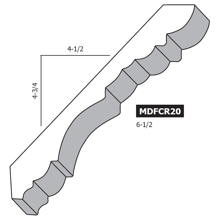 6-1/2" MDF Georgian Crown
