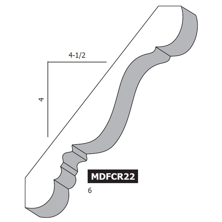 6" MDF Charleson Crown
