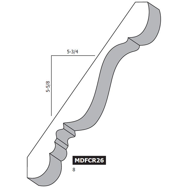 8" MDF Charleson Crown