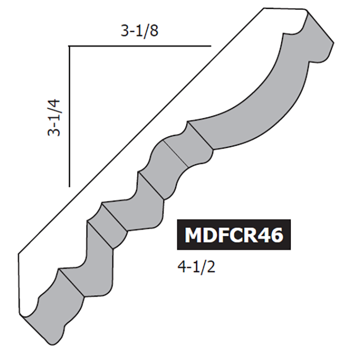 4-1/2" MDF Venetian Crown