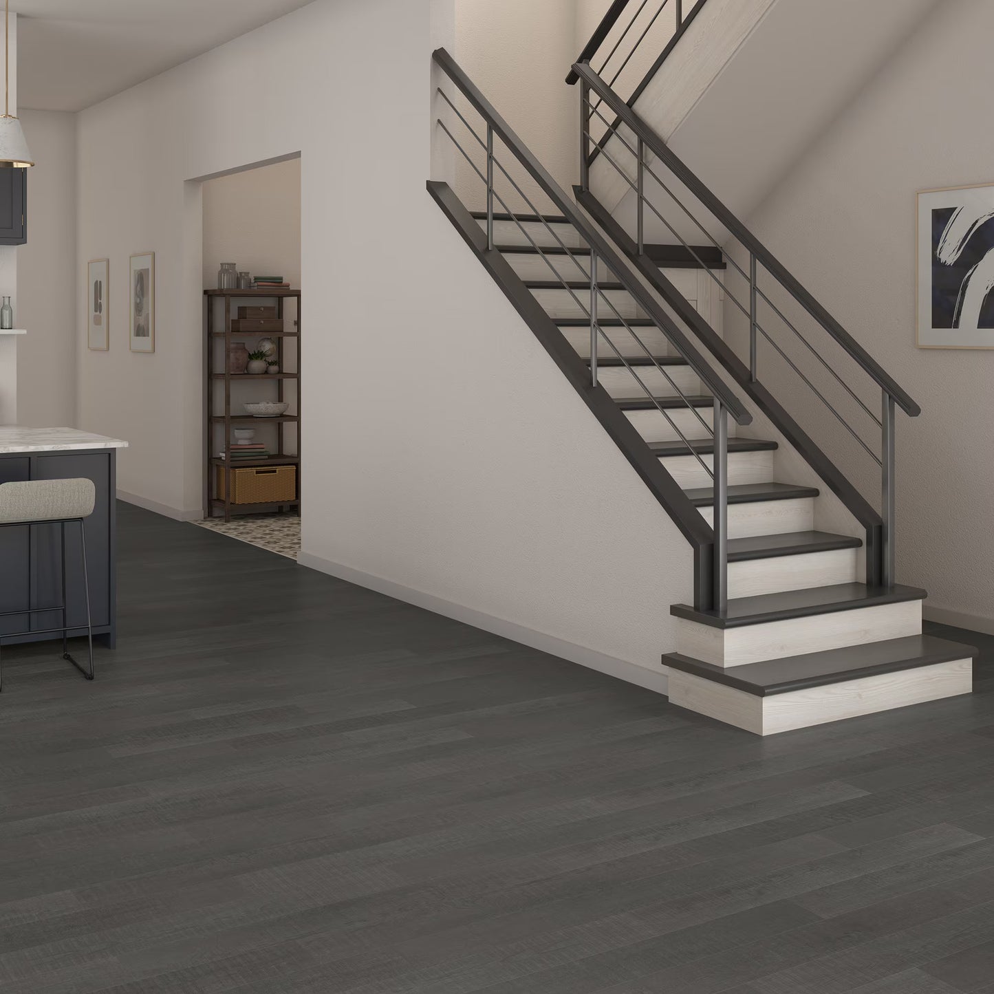 Cyrose Barnwood LVP Glue Down Flooring