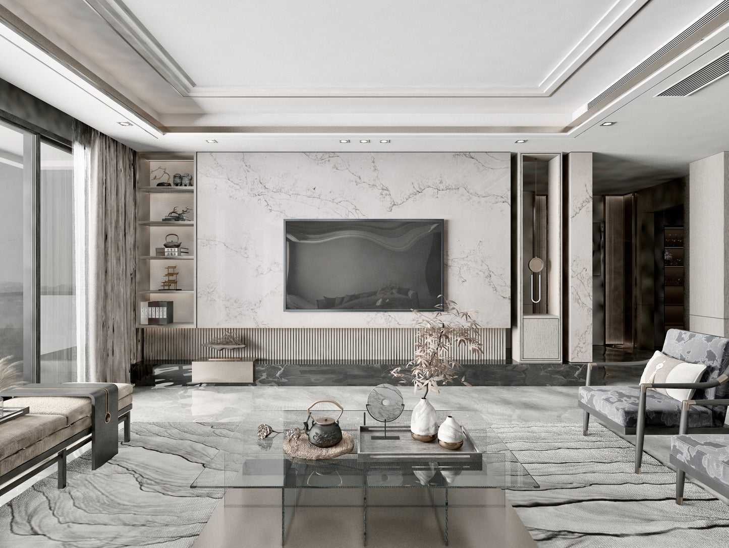 Calacatas Phoenix Quartz Slab