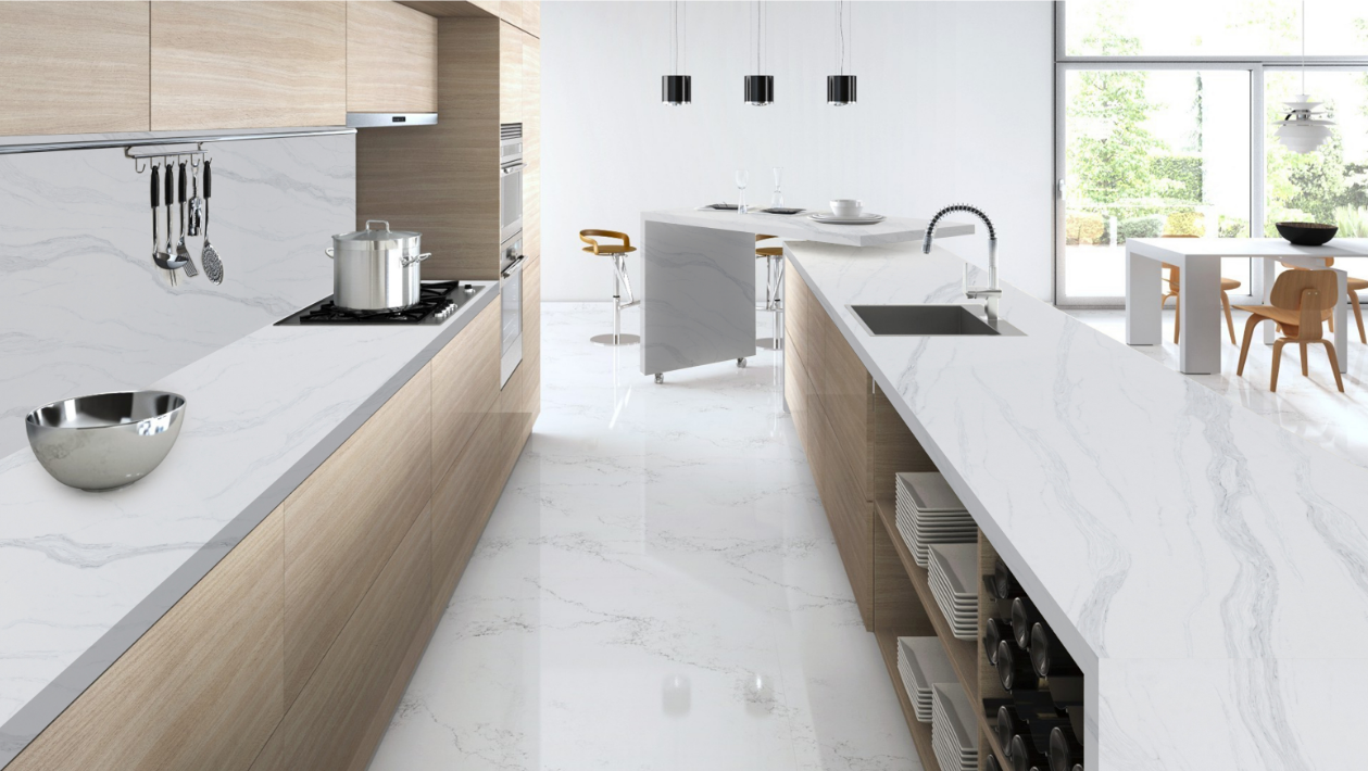 Calacatas River Quartz Slab