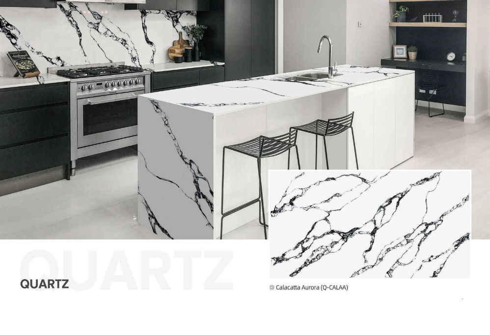 Calacatta Aurora Quartz Slab