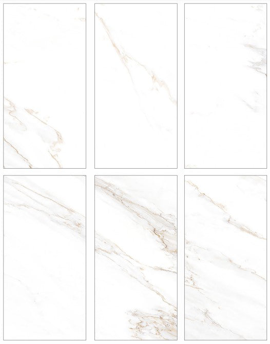 Carved Carrara Ceramic Tile