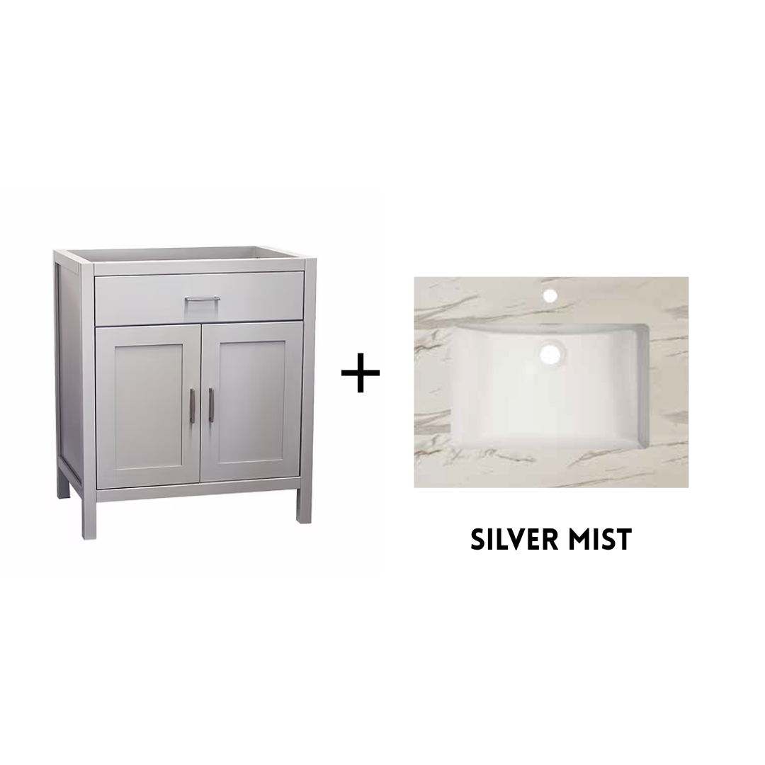 Newport 36" Freestanding Bathroom Vanity with Solid Surface Integrated Sink Top