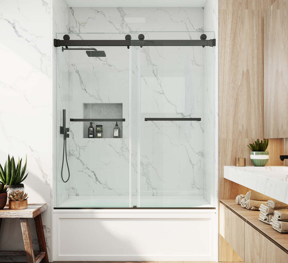 Sybil Frameless Double Sliding Shower Door