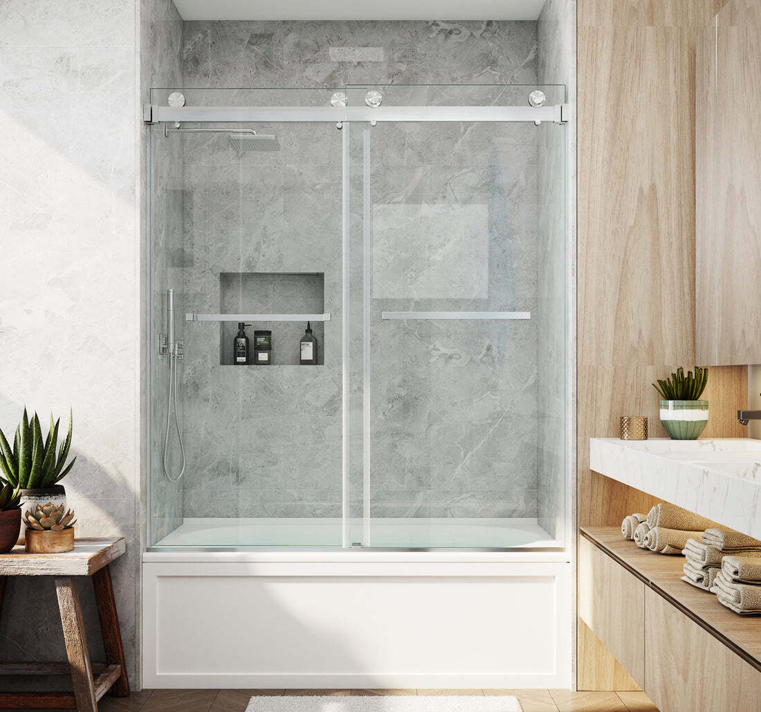 Sybil Frameless Double Sliding Shower Door