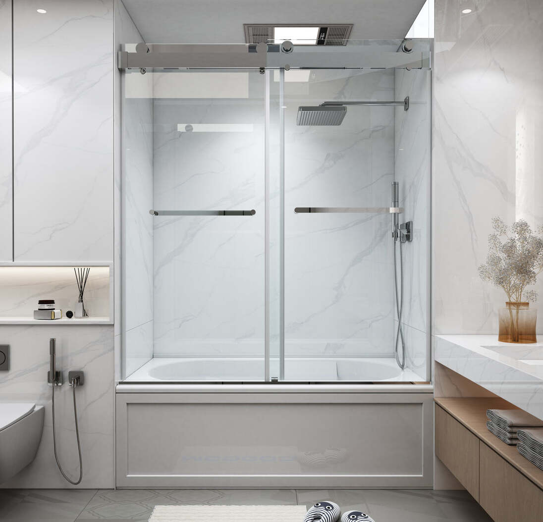 Cyrus Frameless Double Sliding Shower Door