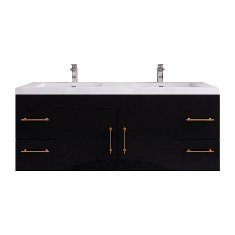 Elsa 60" Wall Mounted Bathroom Vanity with Reinforced Acrylic Integrated Sink Top