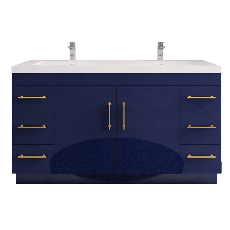 Elsa 60" Freestanding Bathroom Vanity with Reinforced Acrylic Integrated Sink Top
