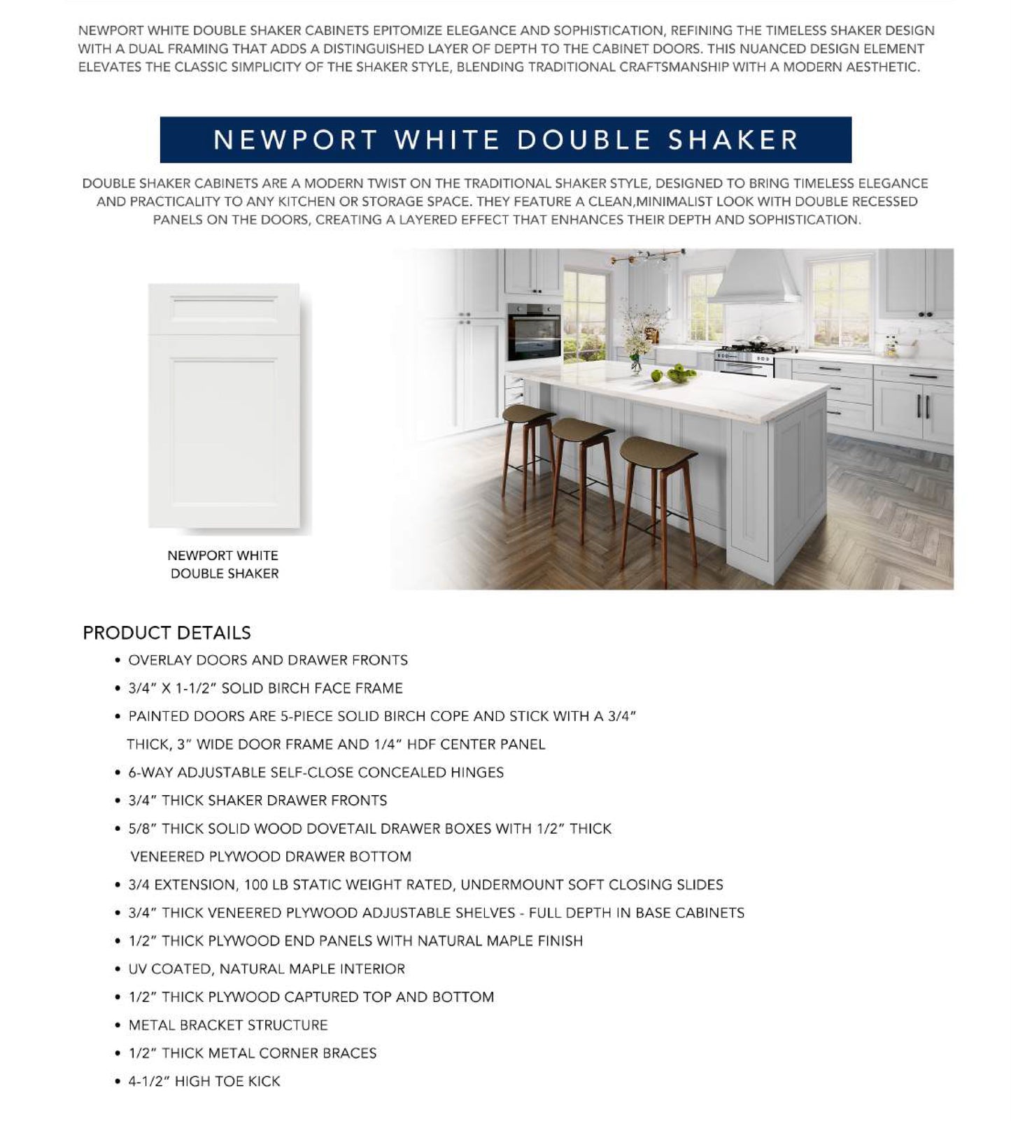 Newport White Double Shaker