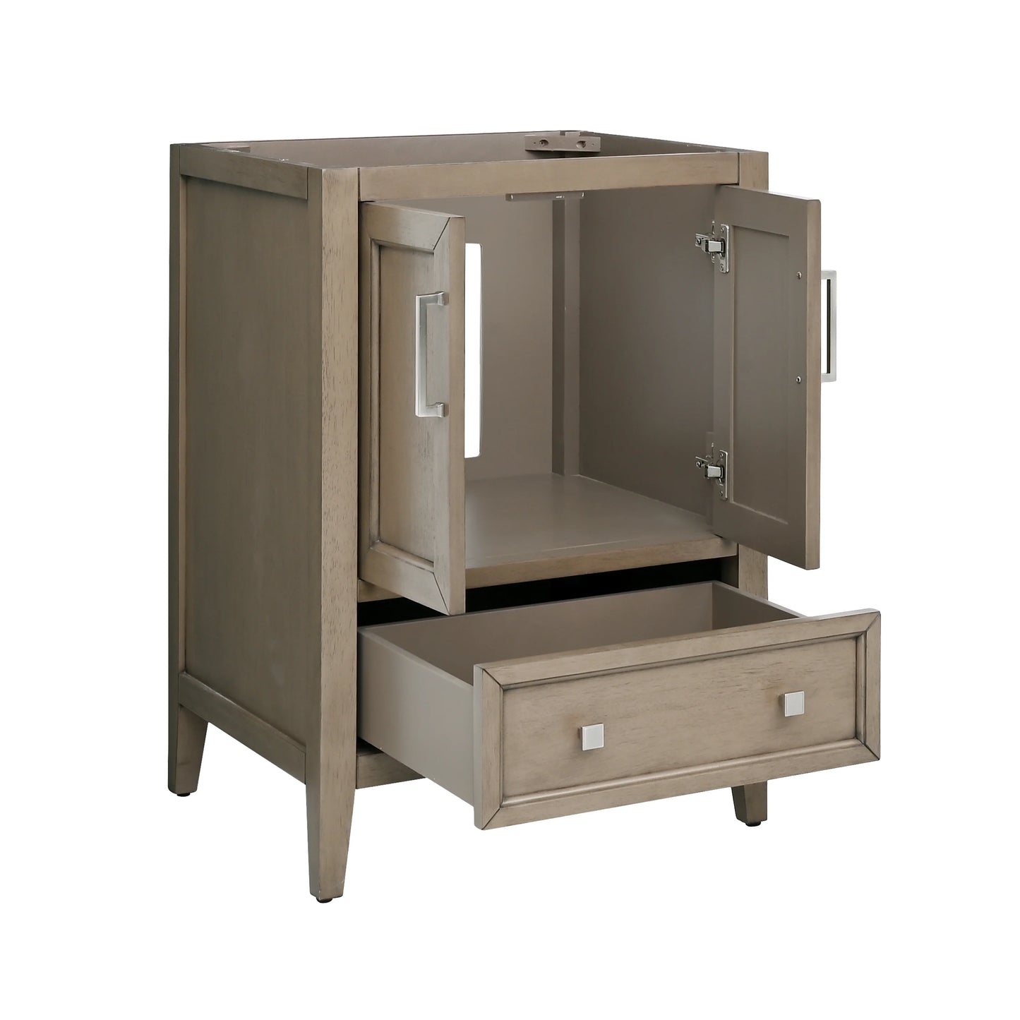 Everette 24" Freestanding Bathroom Vanity with Carrara White Natural Marble Top and Vitreous China Undermount Sink