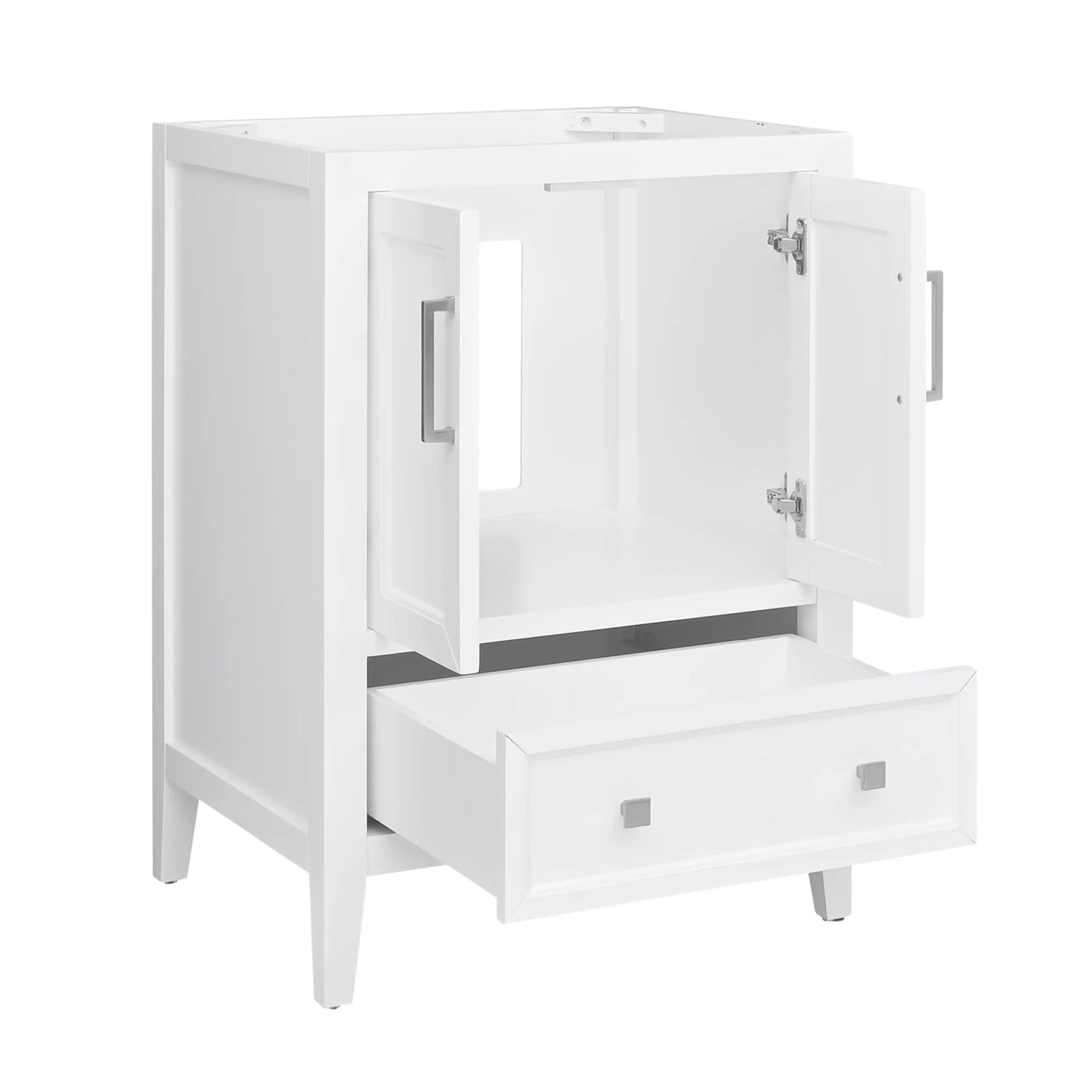 Everette 24" Freestanding Bathroom Vanity with Carrara White Natural Marble Top and Vitreous China Undermount Sink