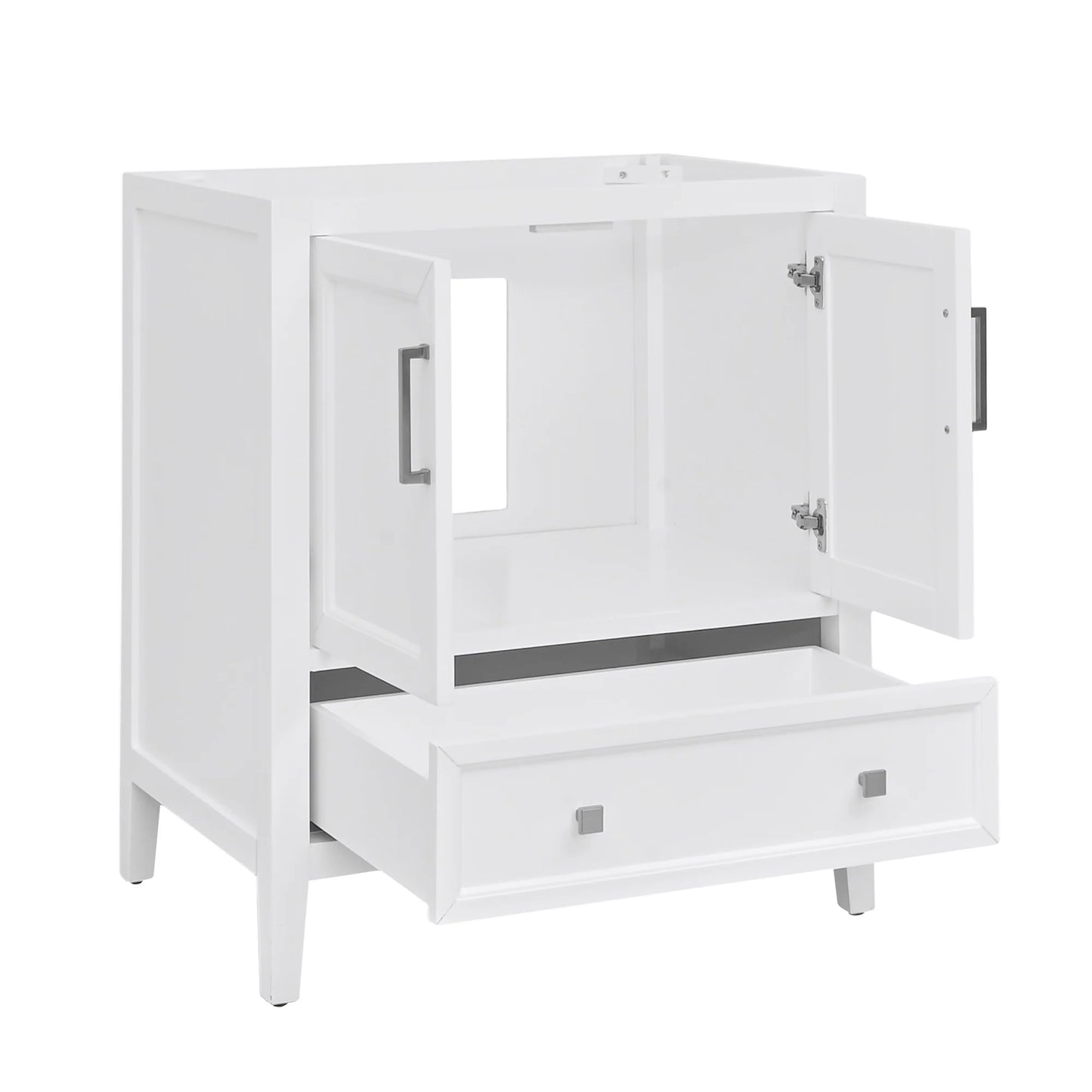 Everette 30" Freestanding Bathroom Vanity with Carrara White Natural Marble Top and Vitreous China Undermount Sink