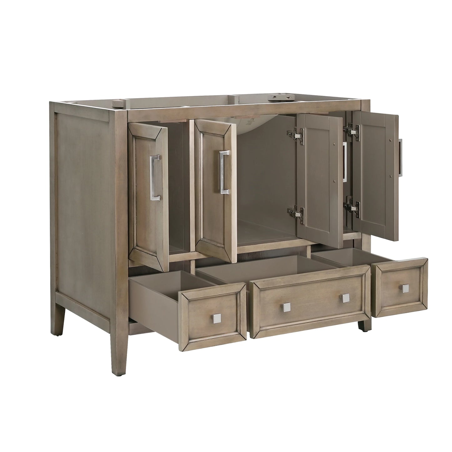 Everette 42" Freestanding Bathroom Vanity with Carrara White Natural Marble Top and Vitreous China Undermount Sink