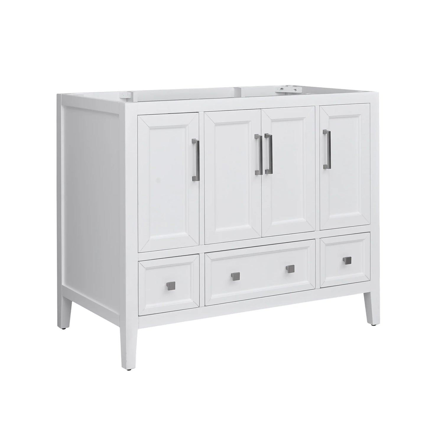 Everette 42" Freestanding Bathroom Vanity with Carrara White Natural Marble Top and Vitreous China Undermount Sink