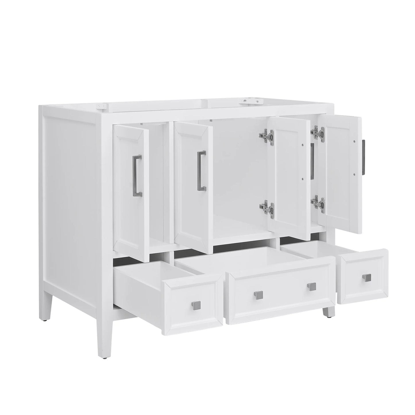 Everette 42" Freestanding Bathroom Vanity with Carrara White Natural Marble Top and Vitreous China Undermount Sink
