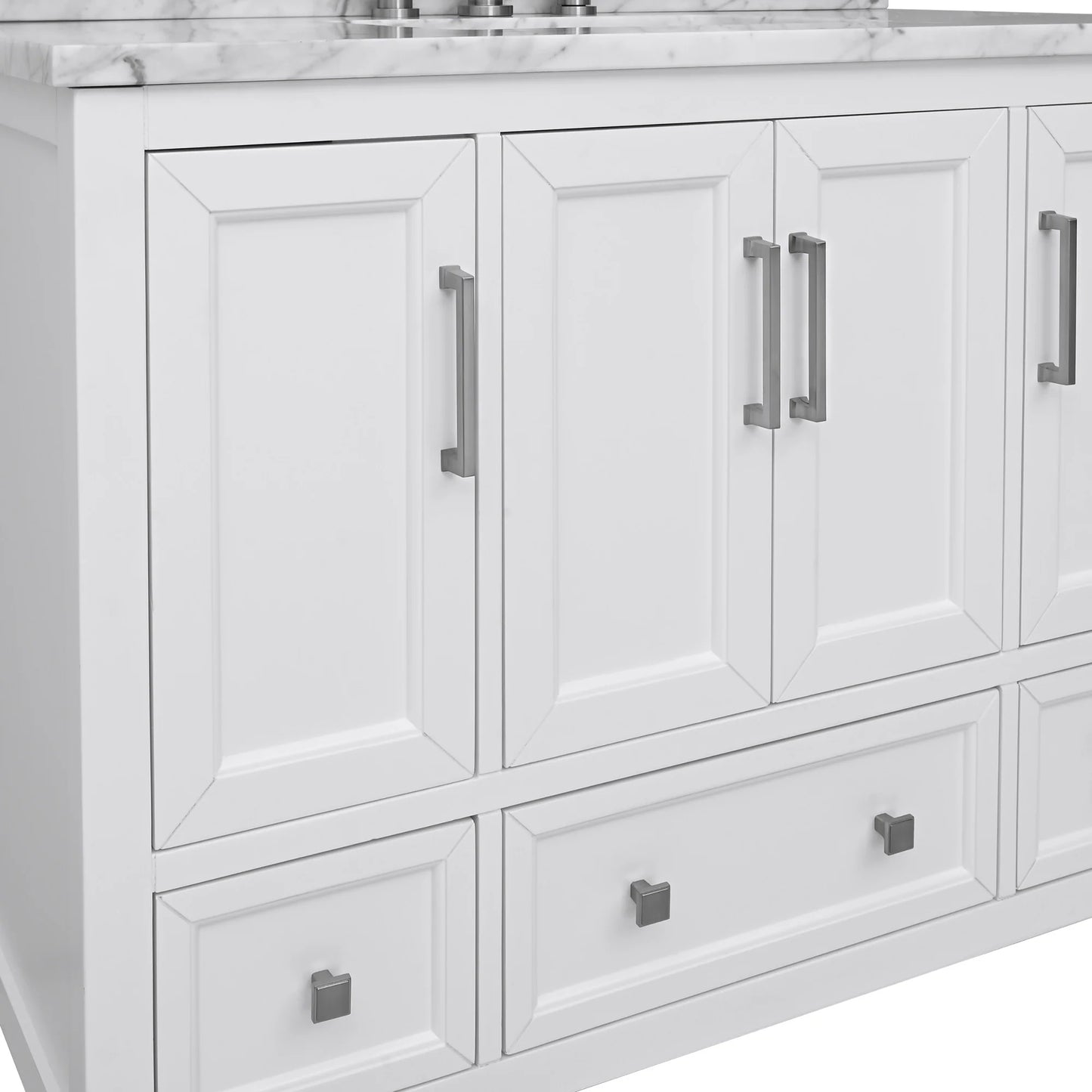 Everette 42" Freestanding Bathroom Vanity with Carrara White Natural Marble Top and Vitreous China Undermount Sink