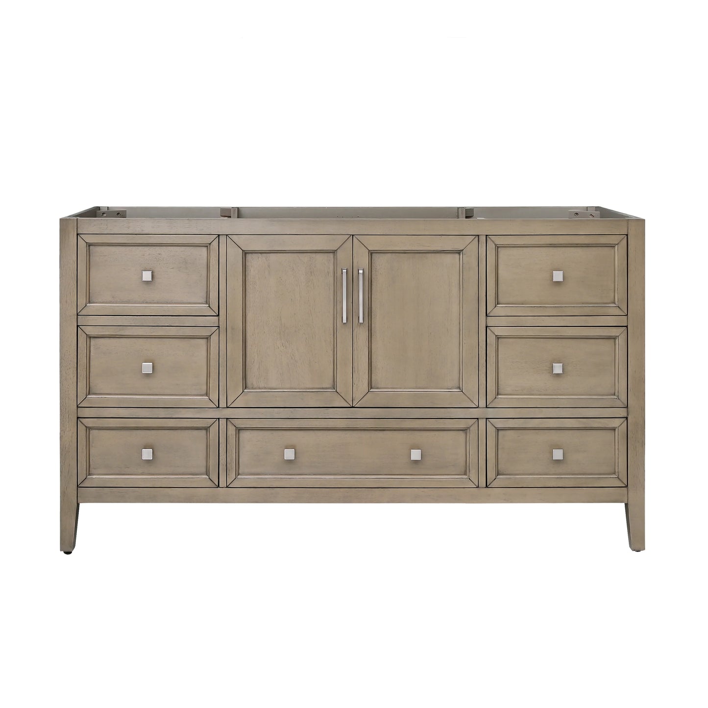 Everette 60" Freestanding Bathroom Vanity with Carrara White Natural Marble Top and Vitreous China Undermount Sink