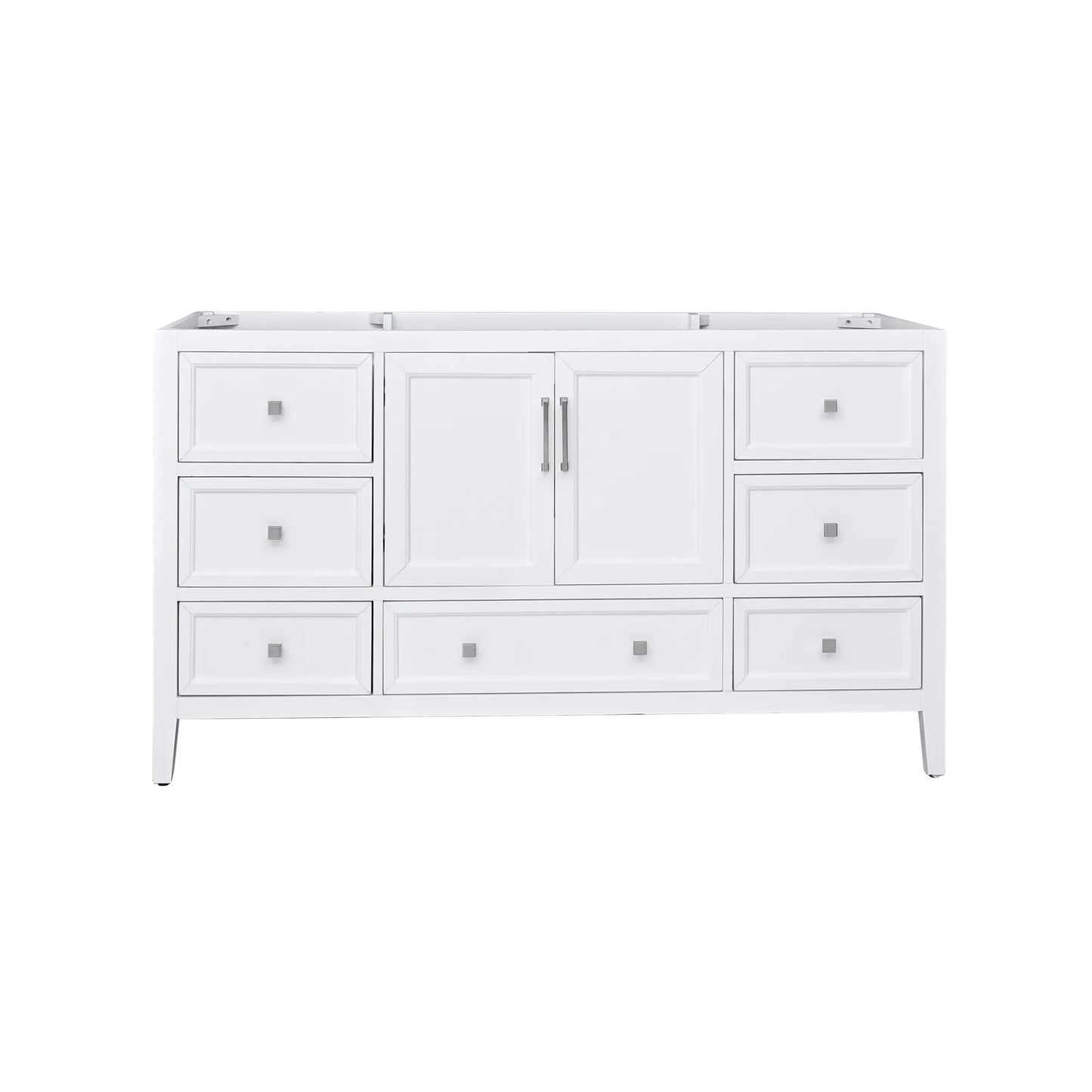 Everette 60" Freestanding Bathroom Vanity with Carrara White Natural Marble Top and Vitreous China Undermount Sink