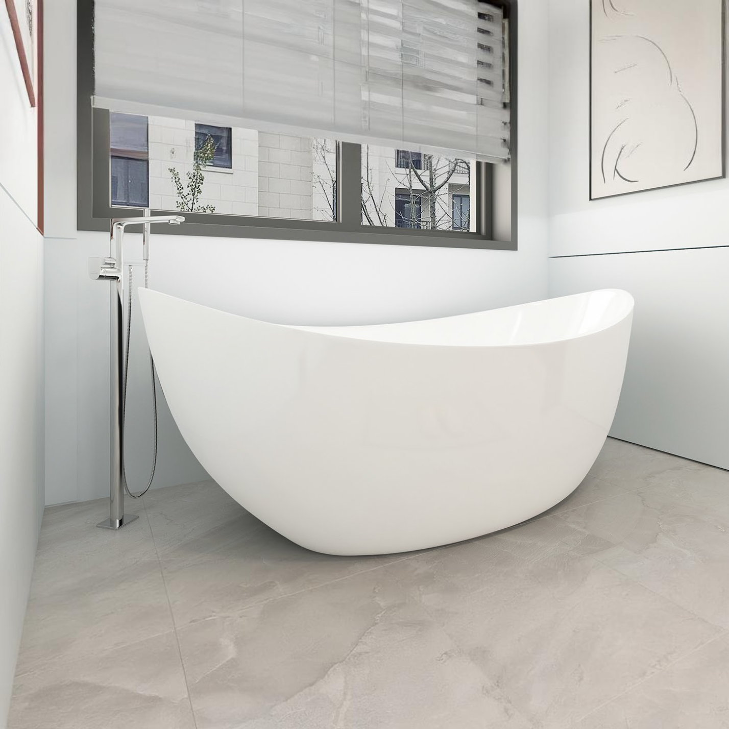 Pearl 59" Freestanding Bathtub