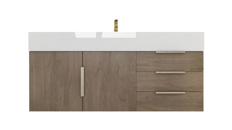 Bethany 48" Wall Mounted Bathroom Vanity with Reinforced Acrylic Integrated Sink Top