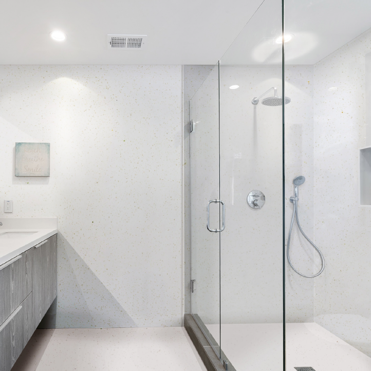 Frost White Marble Composite Shower Wall Panel