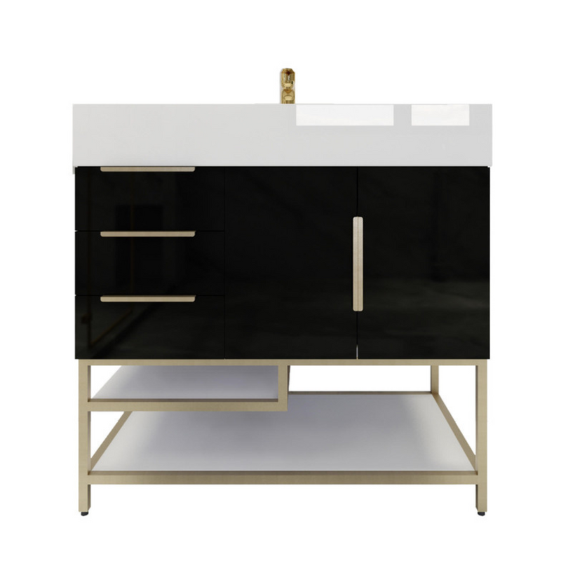 Bethany 36" Freestanding Bathroom Vanity with Reinforced Acrylic Integrated Sink Top