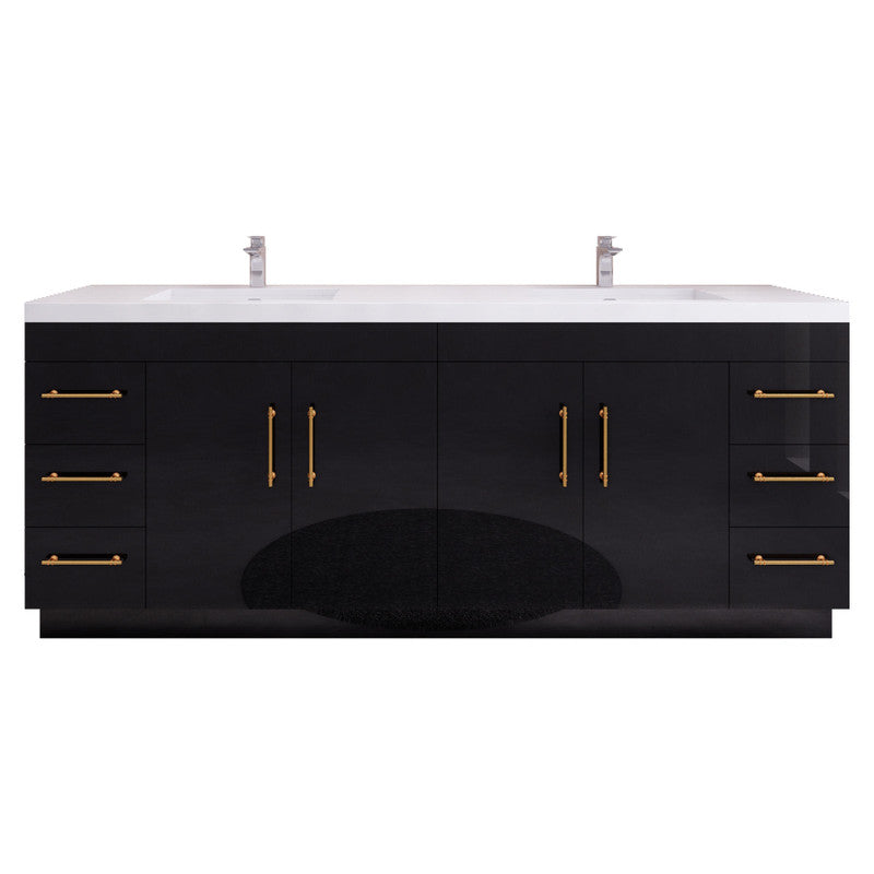 Elsa 84" Freestanding Bathroom Vanity with Reinforced Acrylic Integrated Sink Top