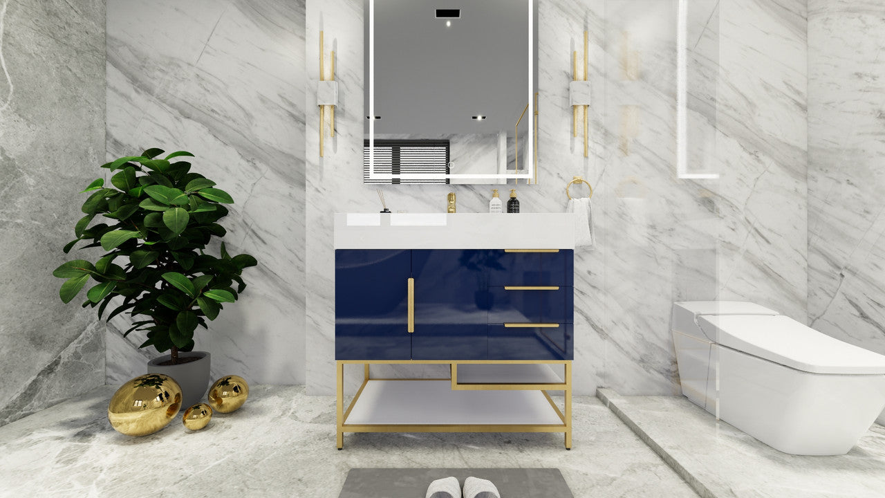 Bethany 36" Freestanding Bathroom Vanity with Reinforced Acrylic Integrated Sink Top