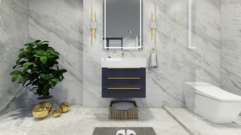Bethany 24" Wall Mounted Bathroom Vanity with Reinforced Acrylic Integrated Sink Top