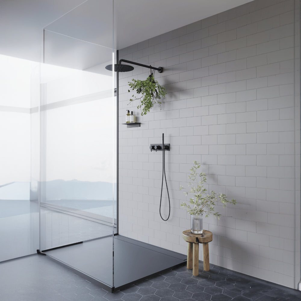 Grey Subway Tile SMC Shower Wall Panel