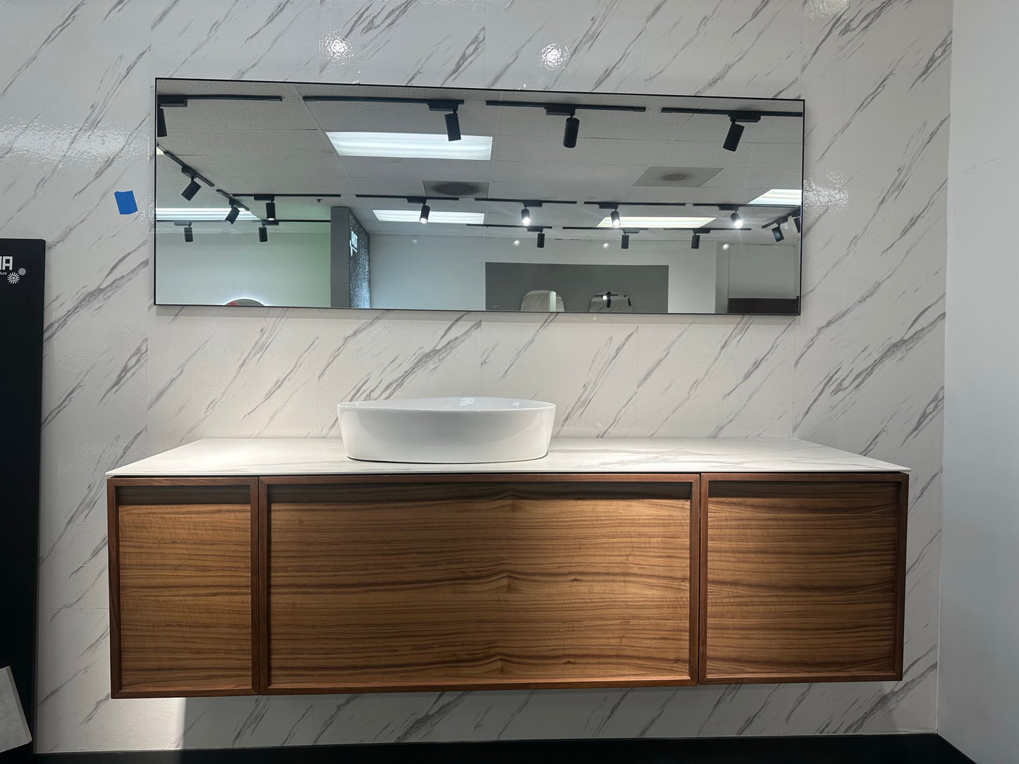 Forest 65" Wall Mounted Bathroom Vanity with Porcelain Slab Top and Ceramic Vessel Sink